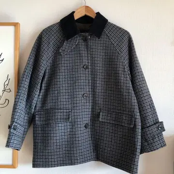 [NOMBRE IMPAIR ] 그레이 계열 체크 체스터 코트