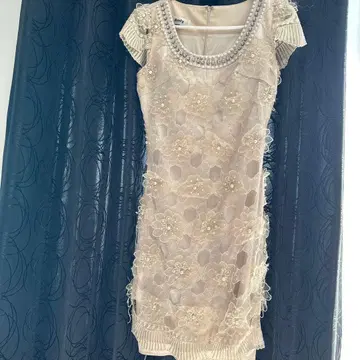 Andy 꽃무늬 자수 미니 드레스