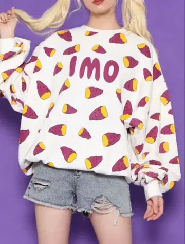 PUNYUS IMO 프린트 트레이닝복 사이즈 1 M 사이즈 맨투맨