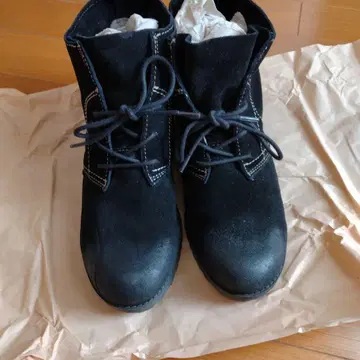 블랙 가죽 어퍼 부티 US 5.5(22.5cm)