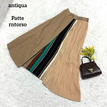 안티카 패턴 토르소 플레어 스커트 플리츠 도킹 개성있는 이소재