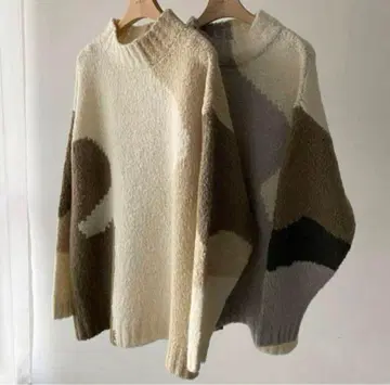 willfully abstract pattern boucle knit