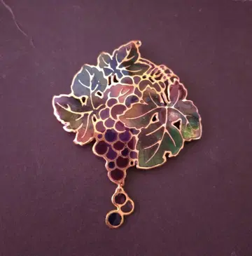빈티지 칠보 세공 브로치 포도