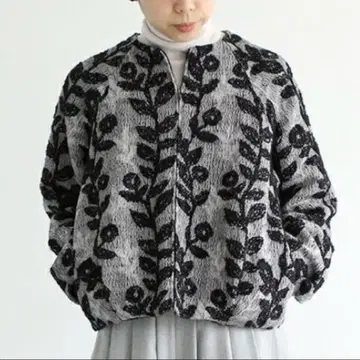 yuni 꽃 자카드 블루종