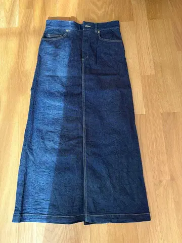 THE RERACS 리라쿠스 다크 네이비 데님 롱 스커트