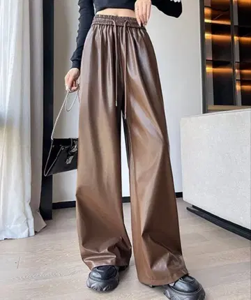 NANEA/인조 가죽 이지 팬츠