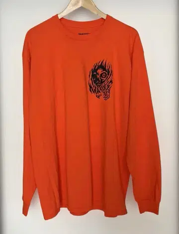MASSES 오렌지 긴팔 티셔츠 그래픽 프린트 XL