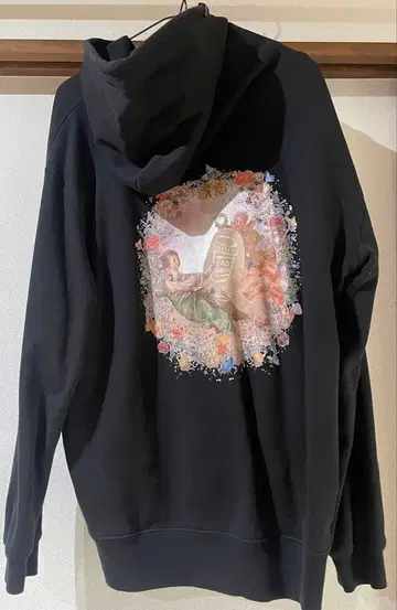 BLACK BRAIN 프린트 후드티 블랙 천사