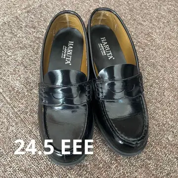 HARUTA 블랙 로퍼 넓은 폭 24.5 EEE