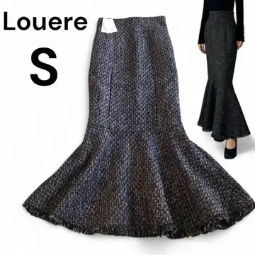 새상품급 Louere 라메 트위드 프린지 머메이드 스커트