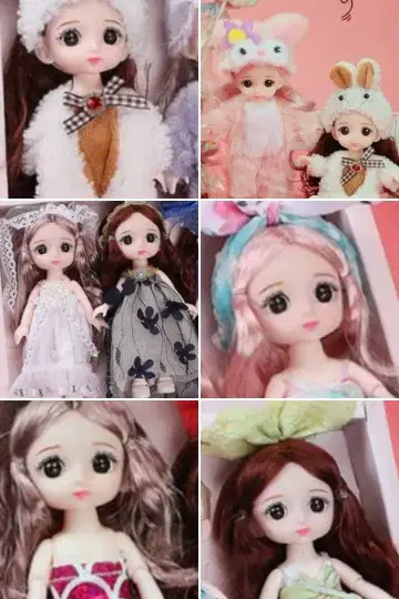 귀여운 옷 갈아입기 인형 세트 7개입