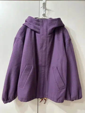 LAGUNAMOON / 후드 부착 하프 코트 / 블루종