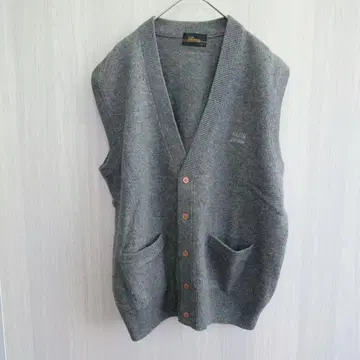 CLUB joudain 니트 베스트 가디건 프론트 버튼 그레이 L