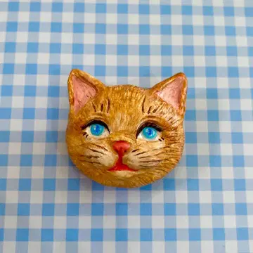 카푸치노 고양이 브로치