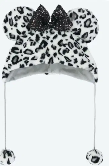 레오파드 무늬 미니 팬캡 (블랙 컬러)