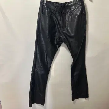 mnml 블랙 가죽 슬림 핏 팬츠