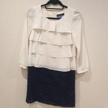 QUEENS COURT 프릴 레이스 원피스