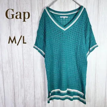 [갭] 반팔/시스루 짜임 썸머 니트/V넥/M/L 사이즈 봄/여름/가을