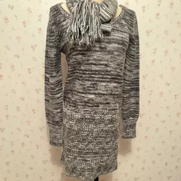 비키 스톨 머플러 니트