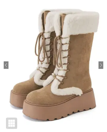 GRL 스웨이드 무스탕 레이스업 부츠 카멜 [ zr1330 ]