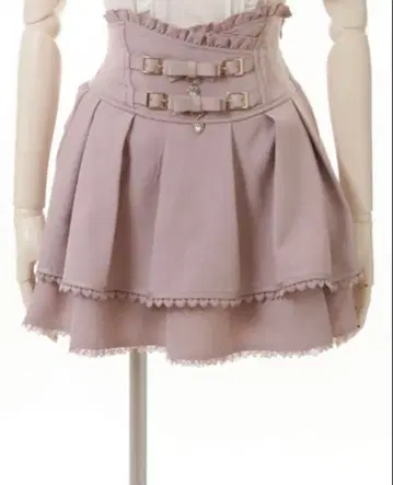 LIZLISA 2단 리본 벨트 치마바지 핑크