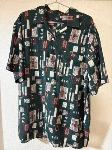 BEAMS HEART 반팔 셔츠 L 다크 그린