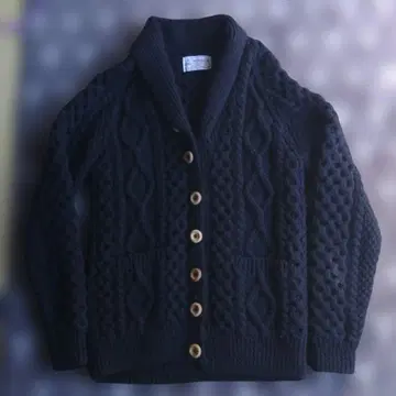 인버아란 니트 가디건 (남성용 M 상당) 블랙