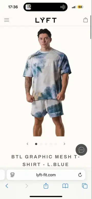 LYFT BTL GRAPHIC MESH T-SHIRT L.BLUE