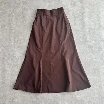 브라운 머메이드 플레어 스커트 M 스트레치 소재 오피스 캐주얼