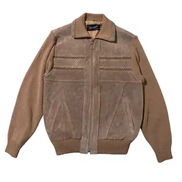 USA 구제 의류 Remington 스웨이드 가죽 니트 절개 H481