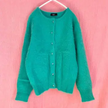 에메랄드 그린 니트 가디건 빈티지