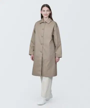 무인양품 나무 열매에서 만든 카폭 혼방 솜 스텐카라 코트 MUJI