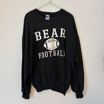 90s USA RUSSELL 맨투맨 블랙 3단 프린트 [ XL ]