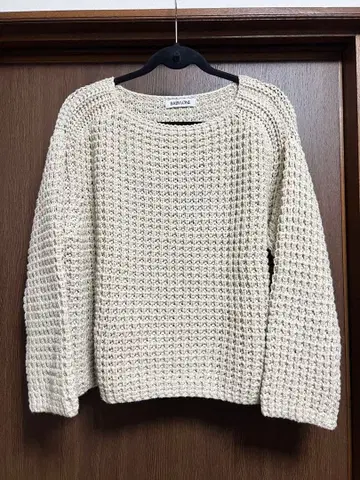 BABYLONE 블록 니트 풀오버 상의 니트 화이트