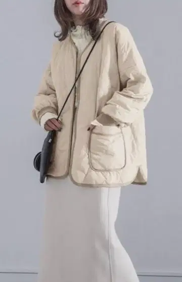 n'Or 베이지 퀼팅 자켓