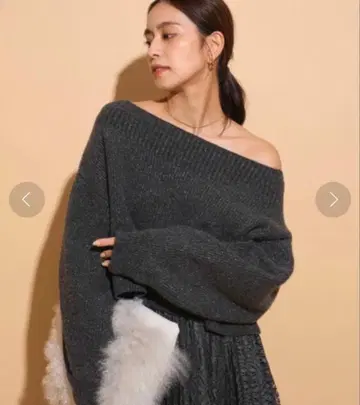 마이 스트라다 아쿠아 라메 오프숄더 니트