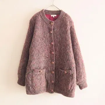 b 쇼와 레트로 빈티지 모헤어 라이크 가디건 니트 자켓