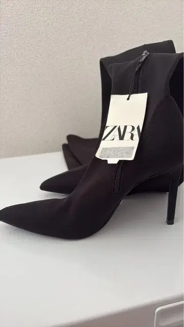 ZARA 택 포함 새상품 롱 부츠 하이힐 스트레치 블랙