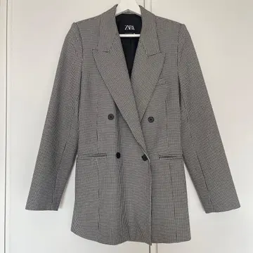 [ 새상품급 ] 체크 무늬 더블 브레스트 테일러드 자켓