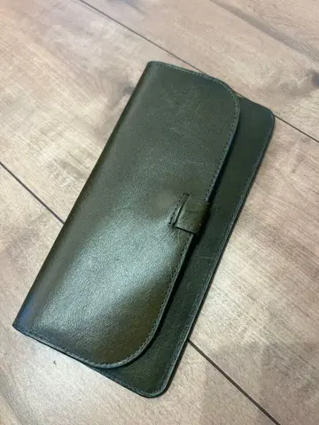 FAUCON 다크 그린 가죽 장지갑