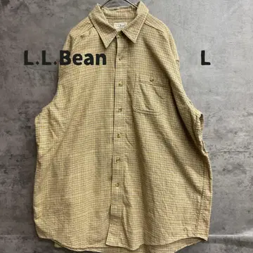 엘엘빈 남성용 긴팔 셔츠 L 브라운 계열 체크 레귤러 핏 [ 7521