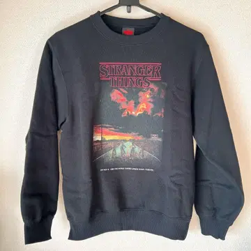 STRANGER THINGS 헤비웨이트 맨투맨 XS 블랙