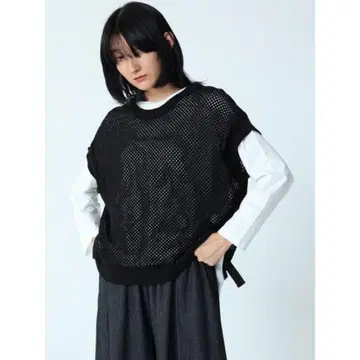 새상품 야마다야 lasud 라슈드 메쉬 니트 베스트 레이어드 티셔츠