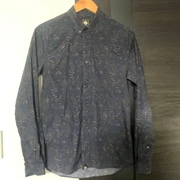 프리티 그린 페이즐리 무늬 코튼 BD 셔츠