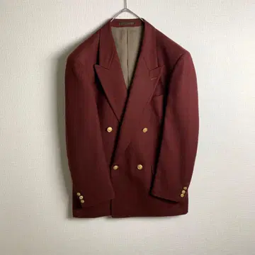 테일러드 자켓 버건디 더블 골드 버튼 멋진 울 구제 의류