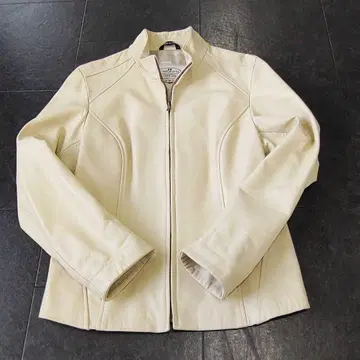 [ 3L 여성용 가죽 자켓 ] 천연 가죽 베이지 빅 사이즈