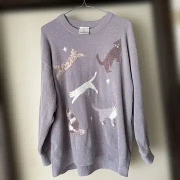 젤라또피케 고양이 자카드 시리즈 풀오버 긴팔 복슬복슬