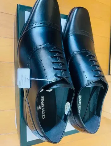 CROSS SENSE 블랙 가죽 드레스 신발