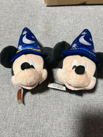 미키마우스 마법사 모자 봉제 인형 2개 세트