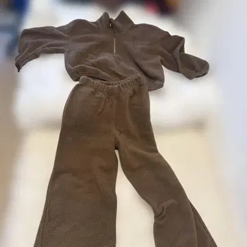 브라운 플리스 셋업